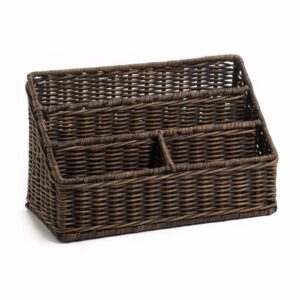 Large Wicker Organizer Basket with Practical Detail