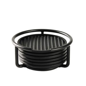 Six Piece Coaster Set with Holder