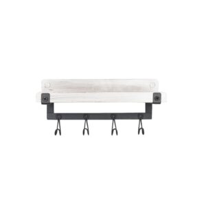 Balanced Wall Mounted Shelf with Utility Hooks