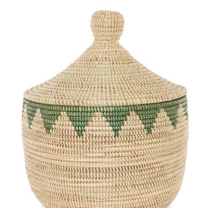 Green and Cream Warming Basket with Triangle Border