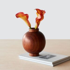 Refined Structured Wood Decorative Vase