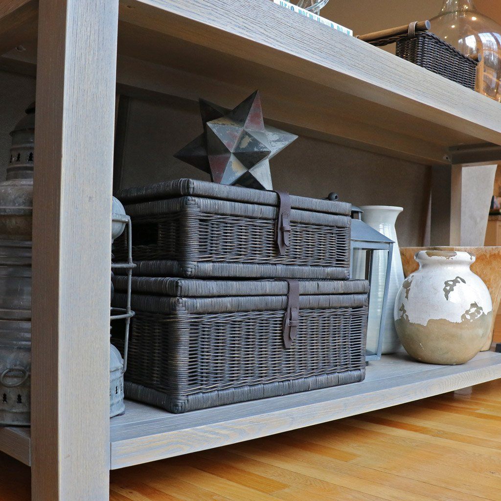 Textured Covered Woven Storage Basket - Image 8