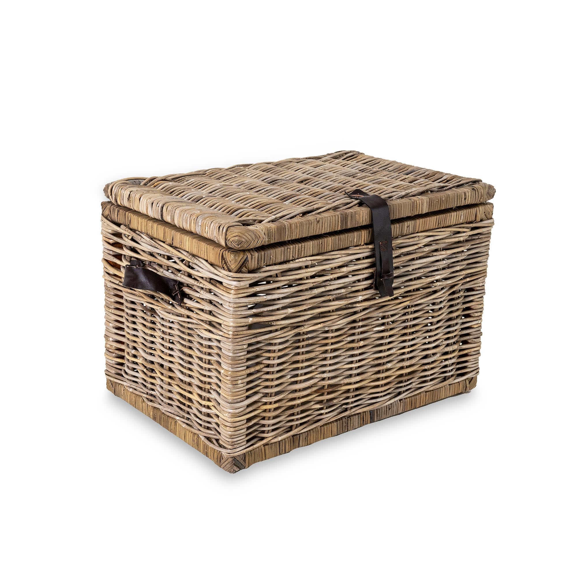 Deep Natural Wicker Storage Trunk with Practical Detail - Image 6