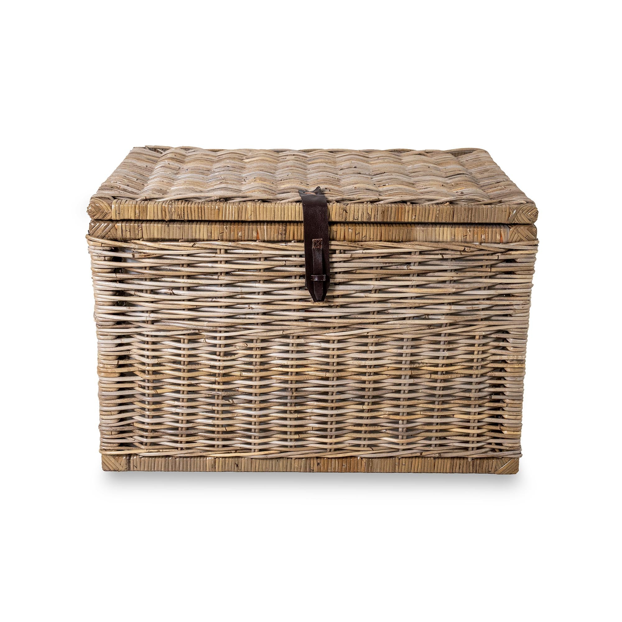 Deep Natural Wicker Storage Trunk with Practical Detail - Image 3