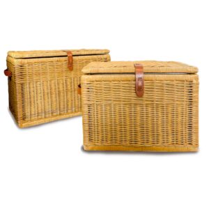Deep Handwoven Wicker Storage Trunk