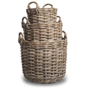 Natural Round Storage Tote Basket