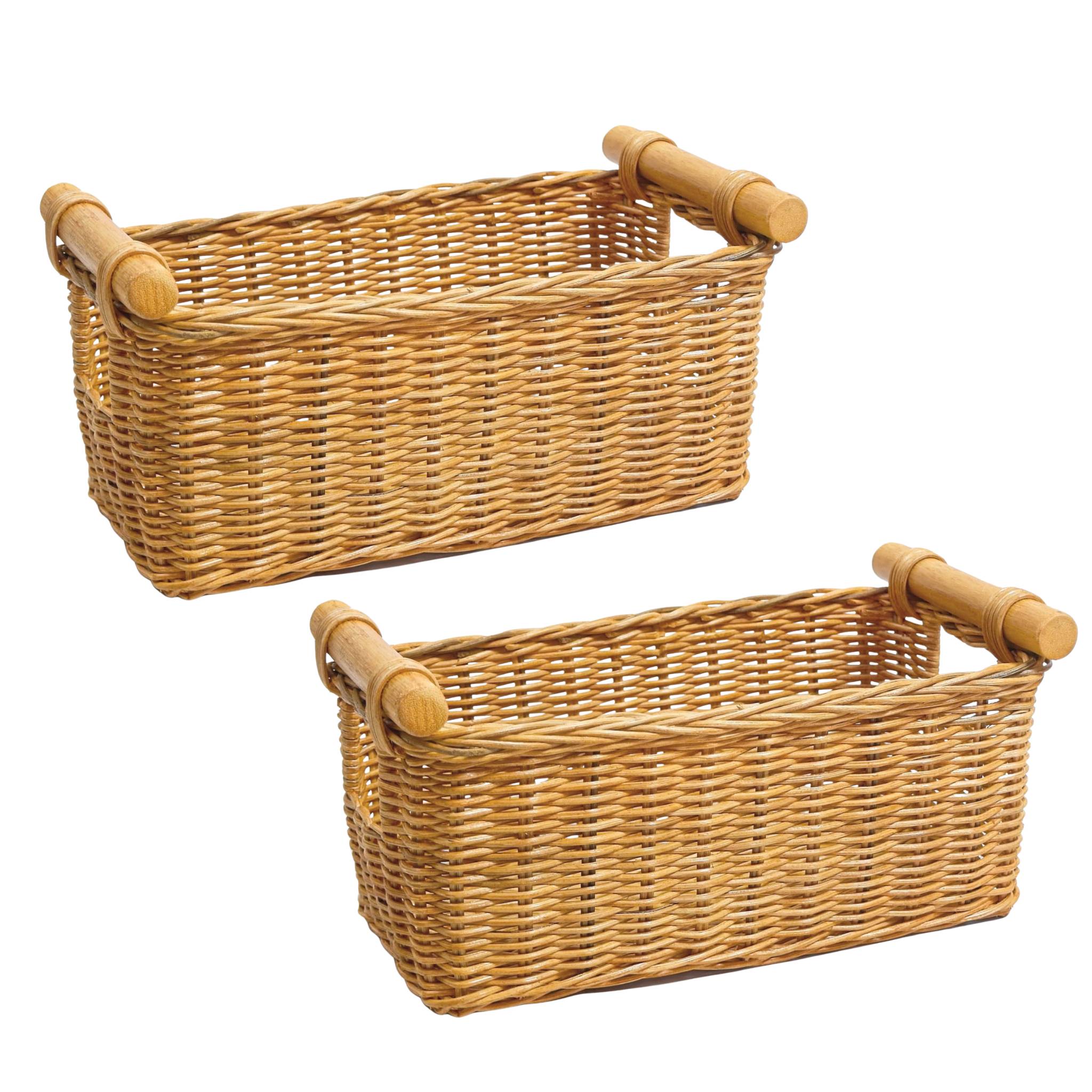 Compact Pole Handle Woven Storage Basket with Practical Detail - Image 6