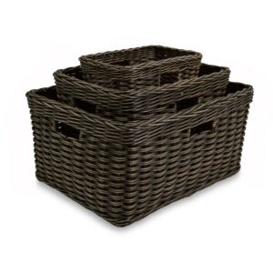 Classic Rectangular Deep Woven Storage Basket
