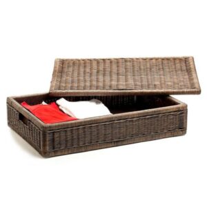 Underbed Wicker Storage Box with Practical Detail