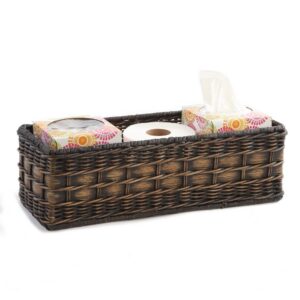 Handwoven Wicker Toilet Tank Basket